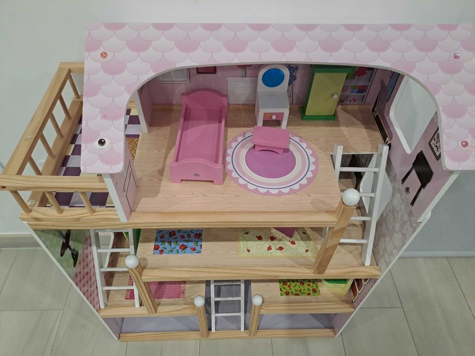 Casa de Bonecas 4 Andares com Acessórios
