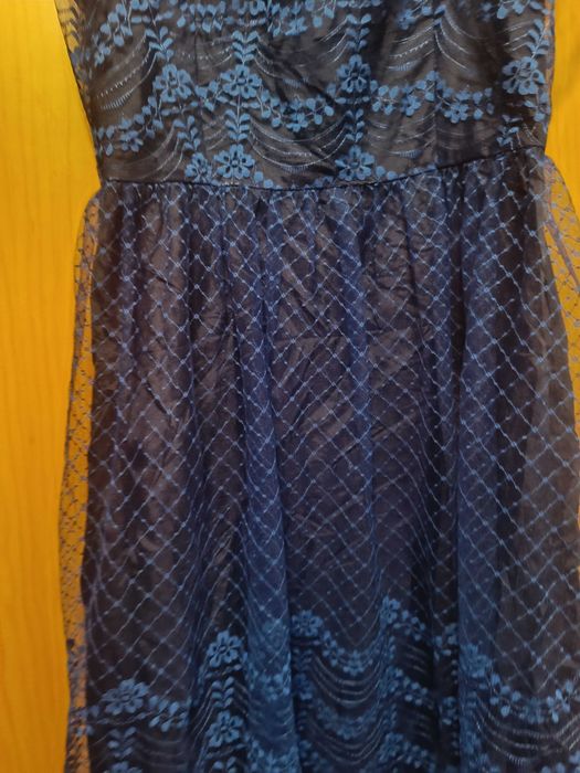 Vestido de cerimónia em renda 52 cm de cava