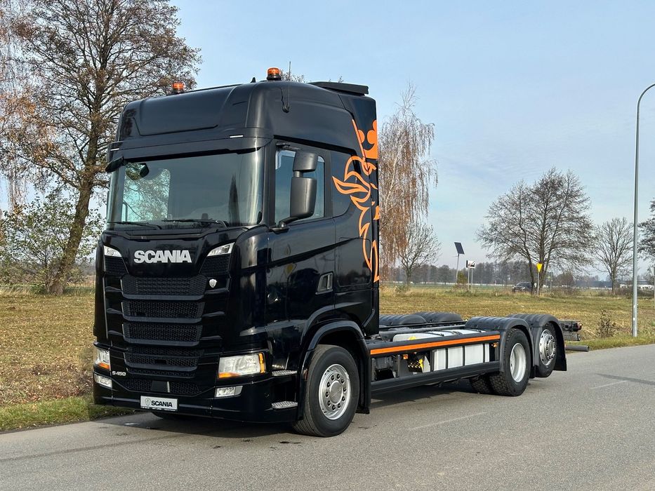 Scania S450 6x2 Rama Rozstaw 5m Poduszki przód Bogata Opcja Laweta BDF  Nowe Opony Klima Postojowa