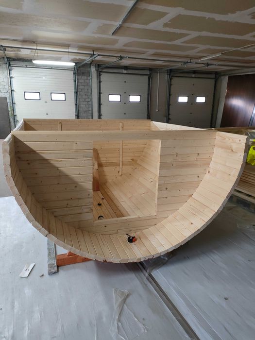 Sauna beczka 3,4m z przedsionkiem zamkniętym do samodzielnego montażu
