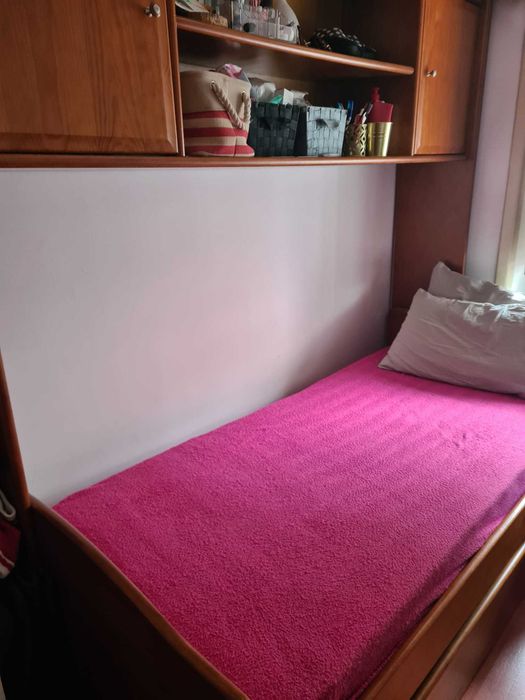 quarto solteiro conjunto studio madeira, cama dupla estante colchaõ roupeiro