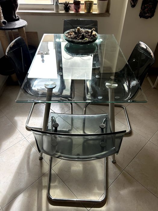 Mesa de jantar vidro temperado