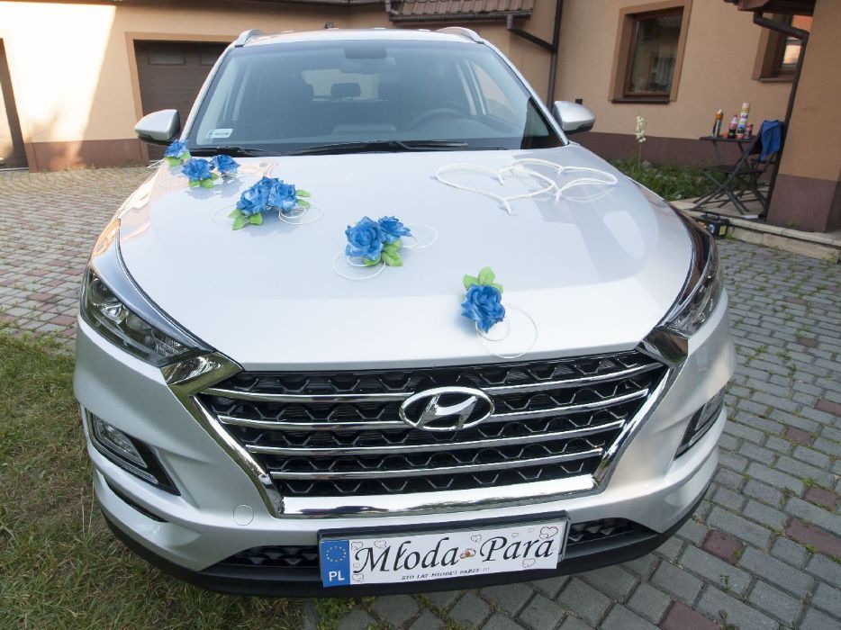 Dekoracja samochodu niebieska chabrowa na duże auto wzór NR 204