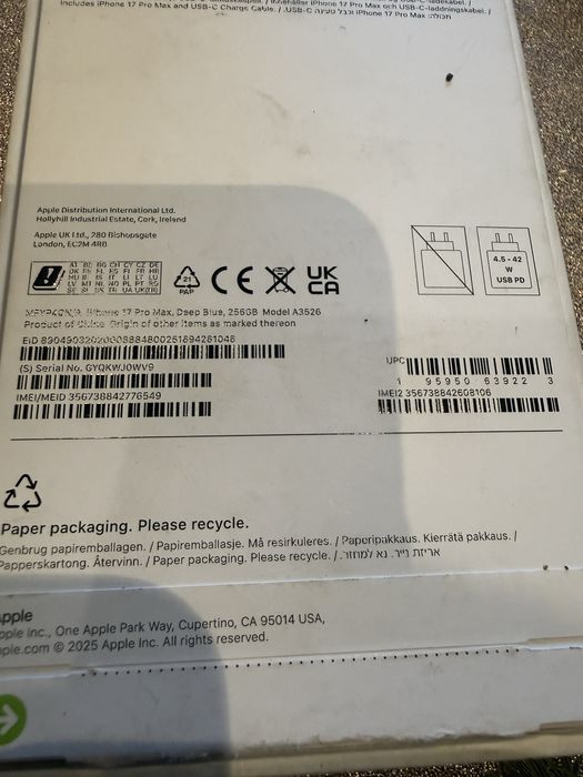 Iphone 17  Pro Max 256 GB