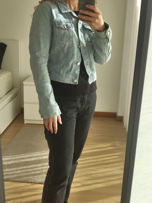 Casaco de ganga croped