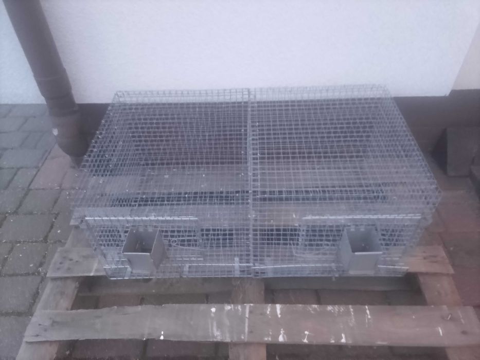 Klatka HODOWLANA aluminium ocynk podwójna  króliki PRZEPIÓRKI drób