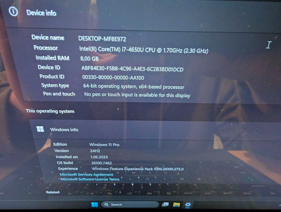 Laptop Microsoft Surface Pro 3 I7 8GB RAM 256GB