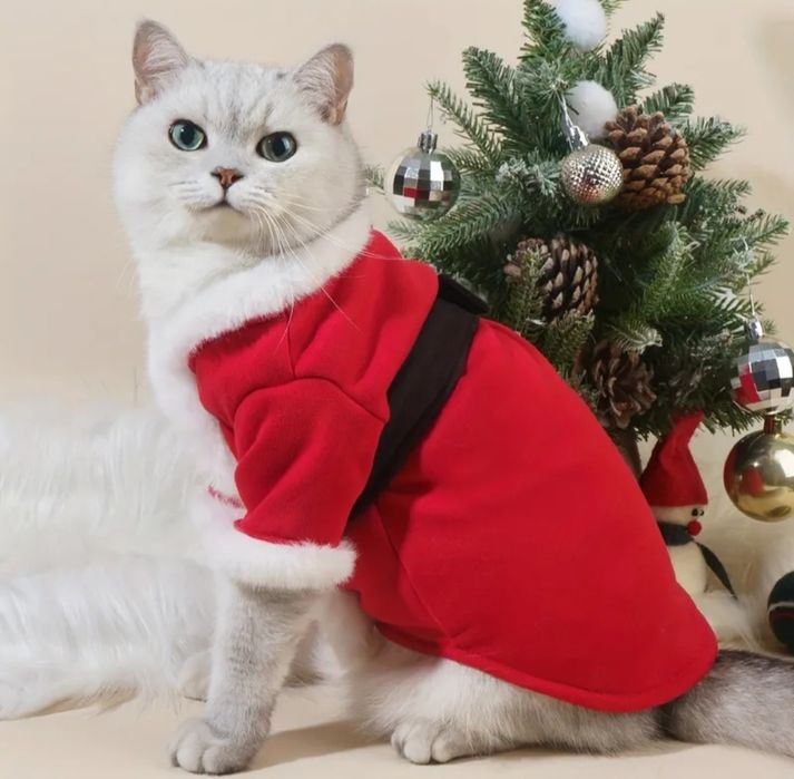 Camisola de pai natal para gato / cao (nova)