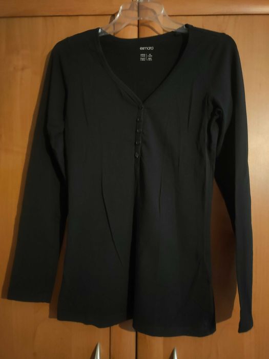 Bluzka czarna Esmara z długim rękawem