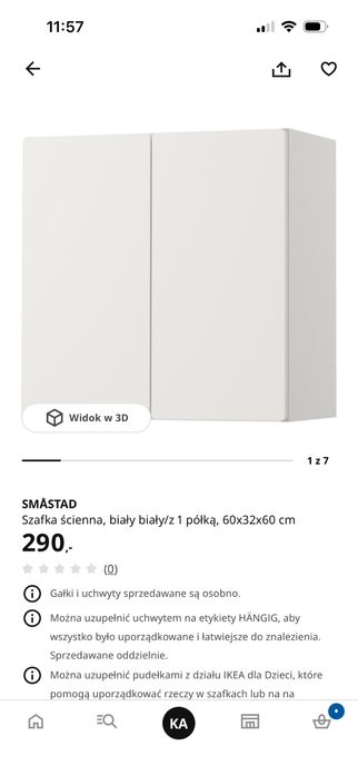 Szafka ścienna Smastad Ikea