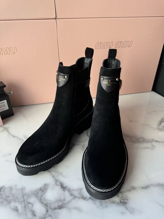 Botki Louis Vuitton suede leather