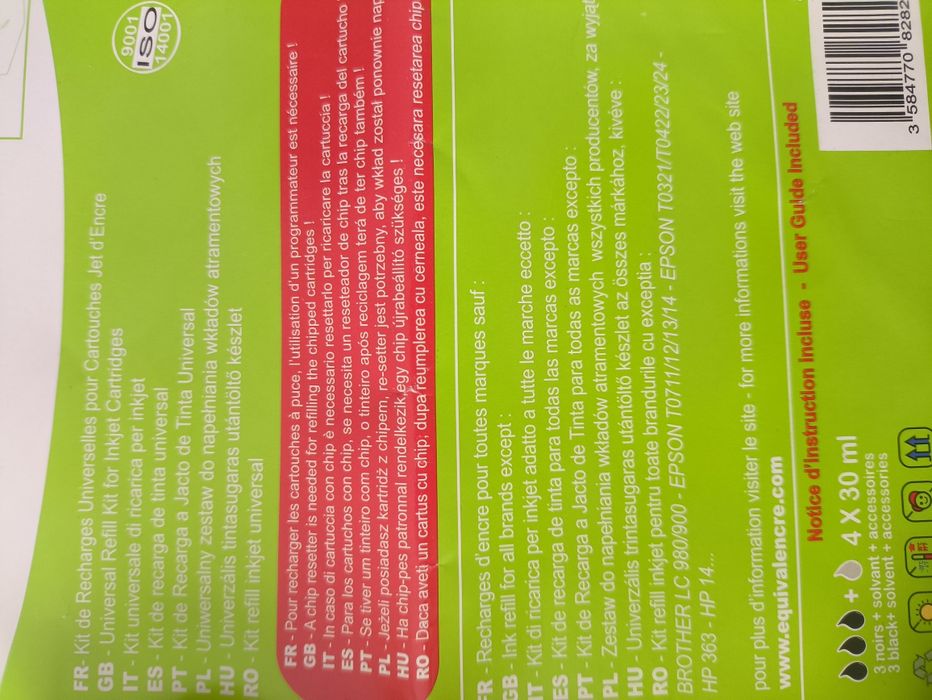 Kit tinta enchimento de tinteiros impressora + acessórios