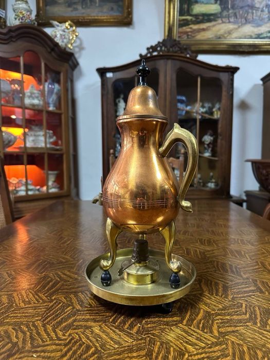 Антикварний чайник з підігрівом спиртова грілка кофейник набір 7904