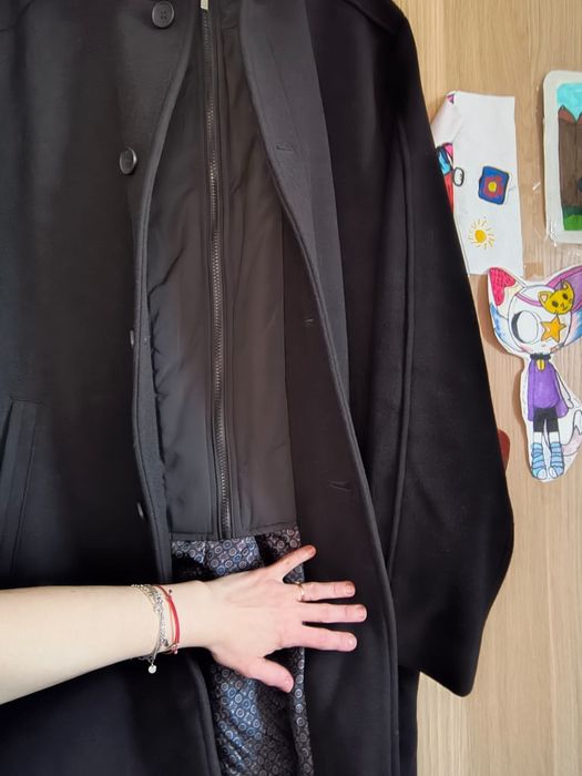 Płaszcz męski gruby czarny wełniany  Sunset Suits - XL - jak nowy!