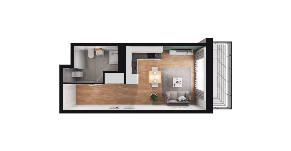 1-pokojowe mieszkanie 27m2 + loggia Bez Prowizji
