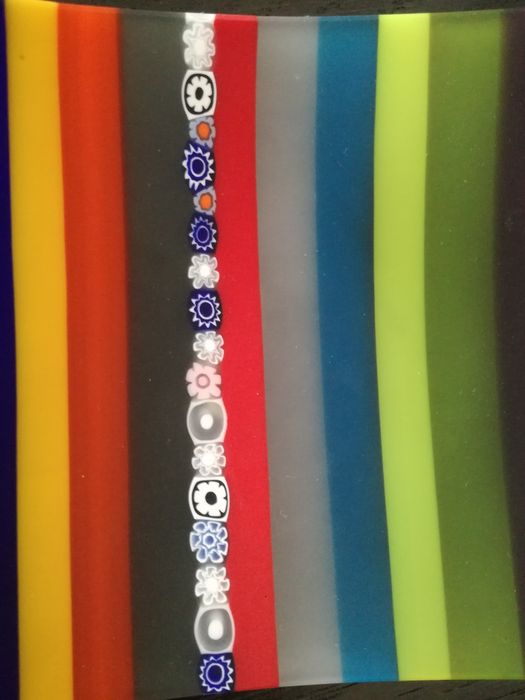 Prato Nuance Long Millefiori - Vidro Murano Original  NOVO -