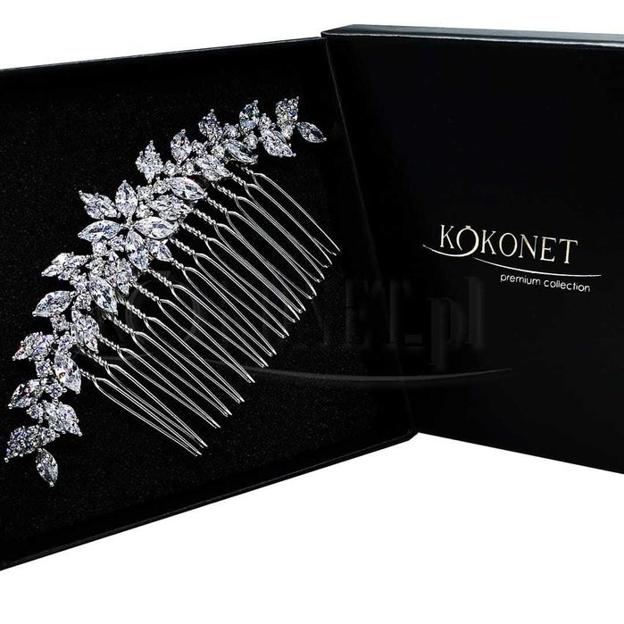 Grzebyk ślubny ASTRID silver Kokonet