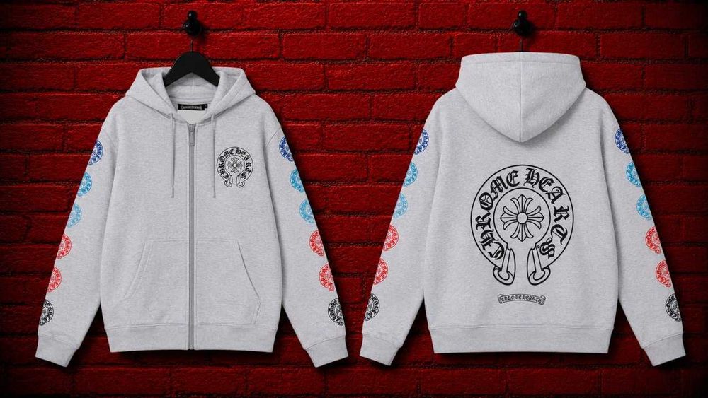 ‼️SALE‼️ Зіп-худі Chrome Hearts зіпка хром хартс сіра