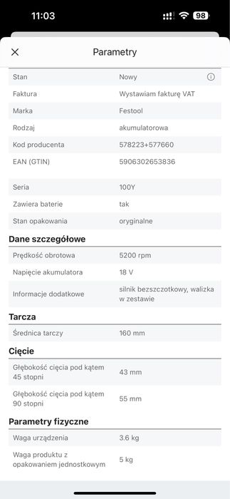 Zagłębiarka festool TSC 55 seria na 100 lat
