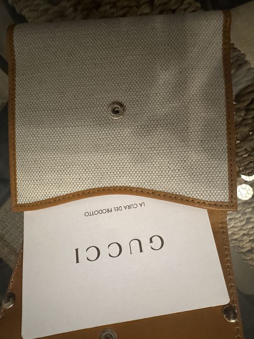 Gucci carteira nova pele  camel