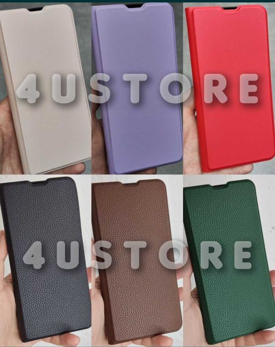 Чехол книжка кожаный на Xiaomi Redmi Note 10 11 12 Pro чохол книжка