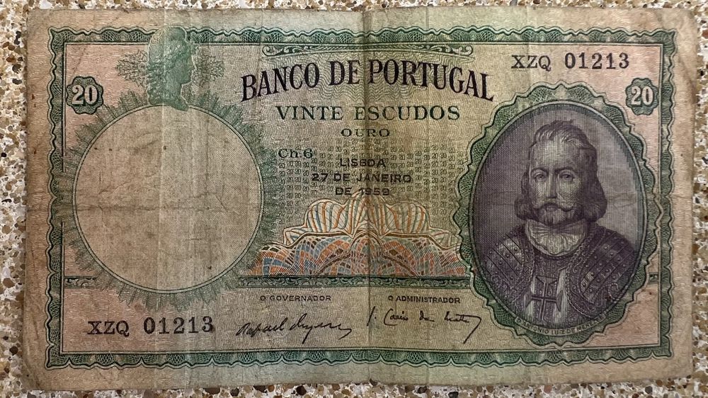 Nota 20 escudos de 1959