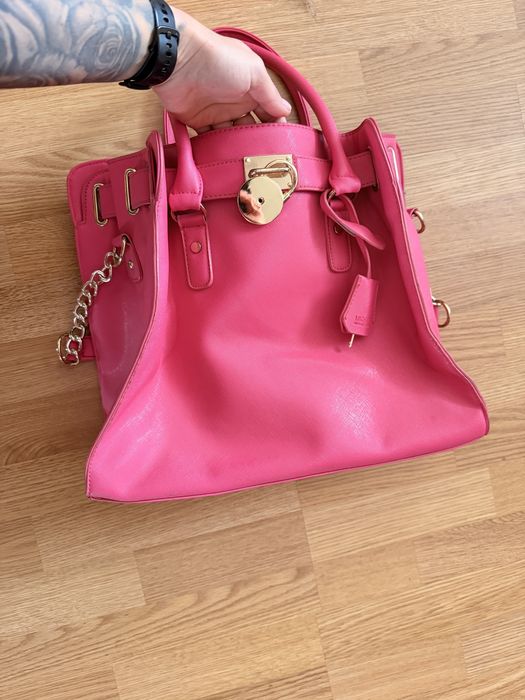 Яскрава жіноча сумка Michael Kors Hamilton (рожева / фуксія)