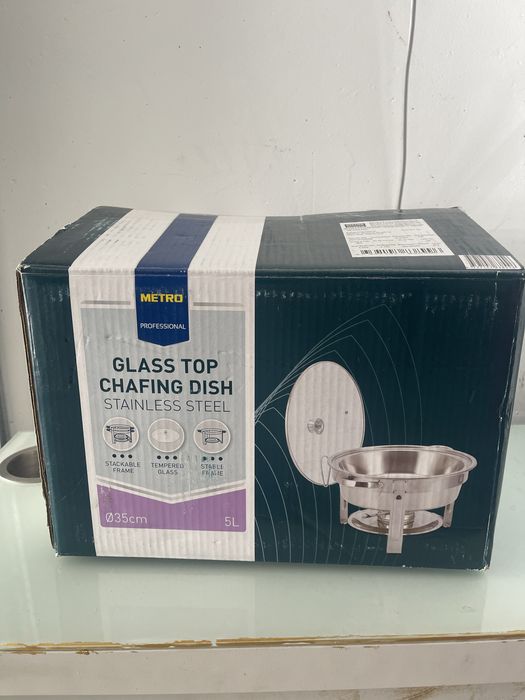 Panela de servir Rechauld Chafing dish, 5L, redondo NOVO