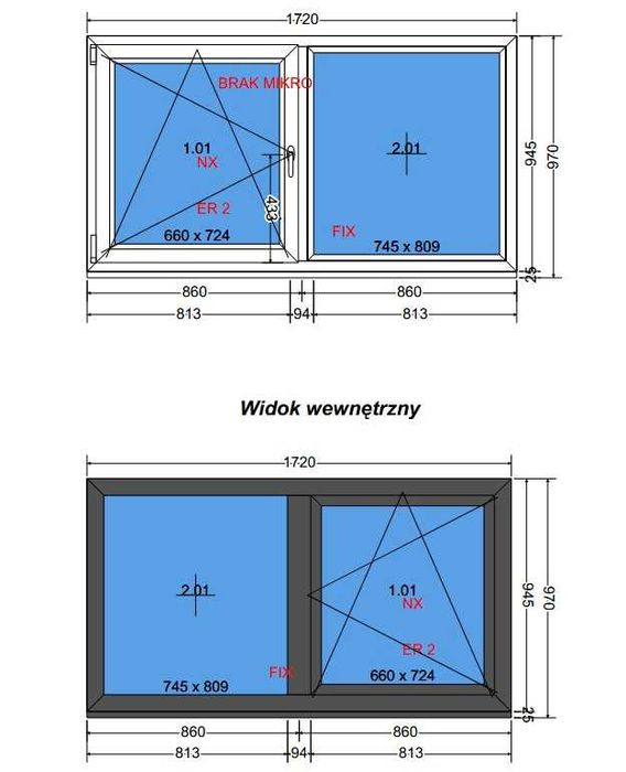 Okno PCV 172x94 antracyt zew. NOWE OD RĘKI RC2