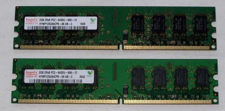 2 x 2 Гб DDR2-800 Hynix (оригинал)