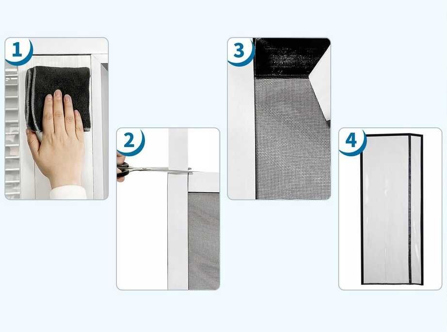 Moskitiera do drzwi 90 cm x 220 Sekey czarna