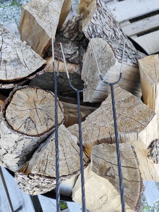 KIJ KIJEK nierdzewne końce WIDEŁKI na ognisko grill  PODPÓRKA WIESZAK