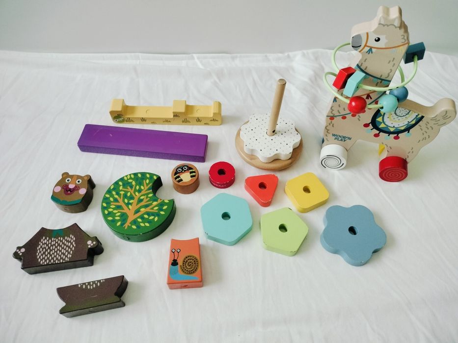 Lote brinquedos Montessori em madeira +12M
