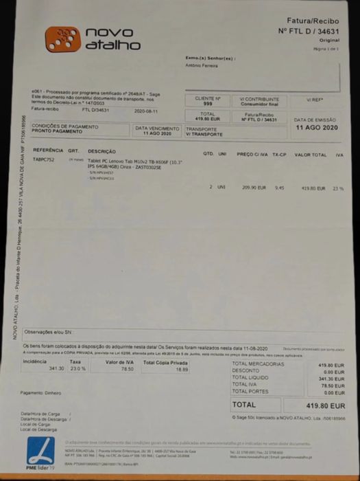 Tablet Lenovo M10v2