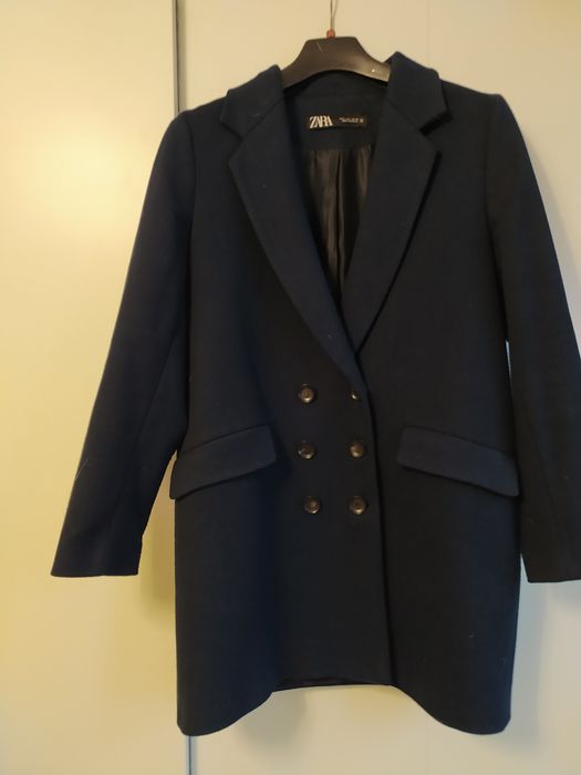 Granatowy płaszcz Zara S