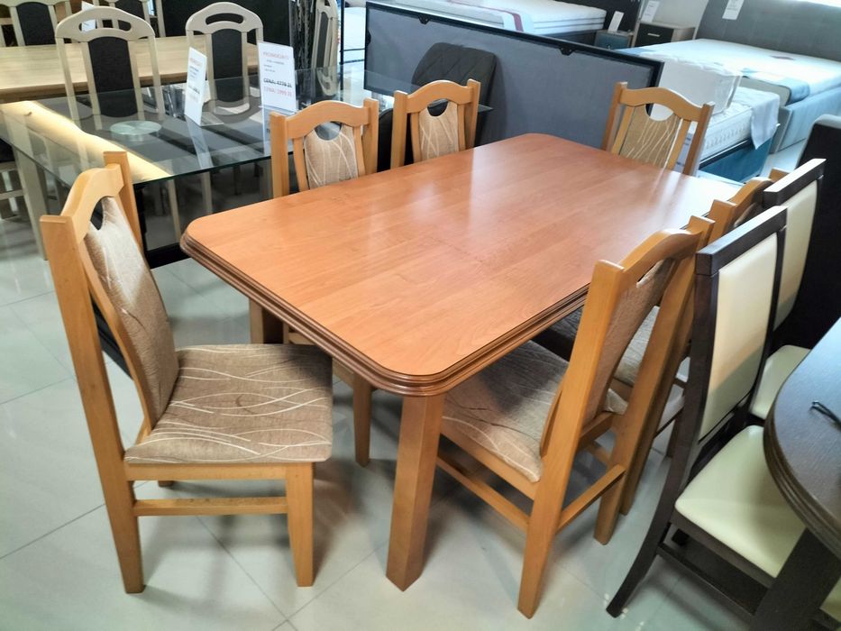 (126WN) Stół rozkładany olcha  + 6 krzeseł, wyprzedaż 799 zł