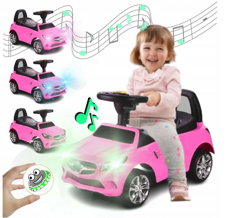 jeździk pchacz auto dla dziecka zabawka dla dziewczynki świeci gra sam
