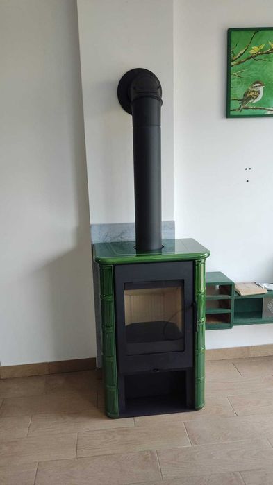 tani PIEC koza k6 ECO żeliwna z dolotem komin zewnętrzy izolowa MONTAŻ