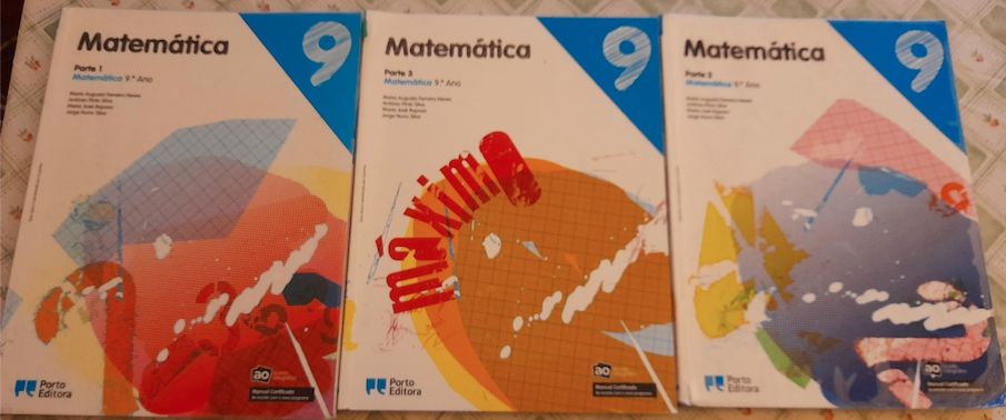 Manuais de matemática do 5º ano, 6ºano, 7ºano, 8ºano e 9ºano