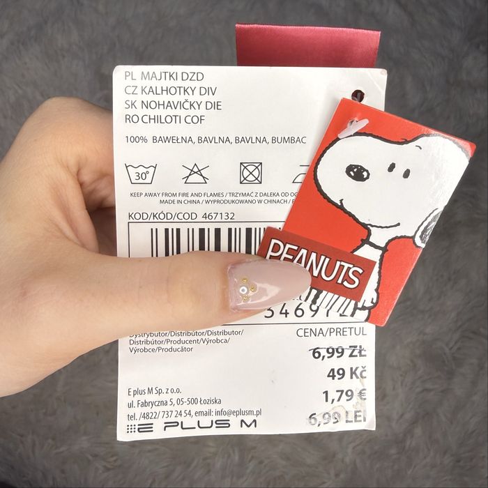 Peanuts / E-Plus M | Figi dziewczęce majtki | 134/140 (8-10 lat) | Biały / Motyw Snoopy Merry