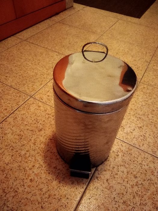 Balde lixo inox cromado wc como novo 3Litros