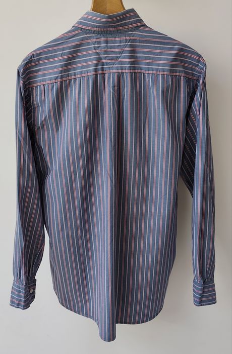 Koszula Męska Tommy Hilfiger Paski Niebiesko-Czerwone Rozmiar L