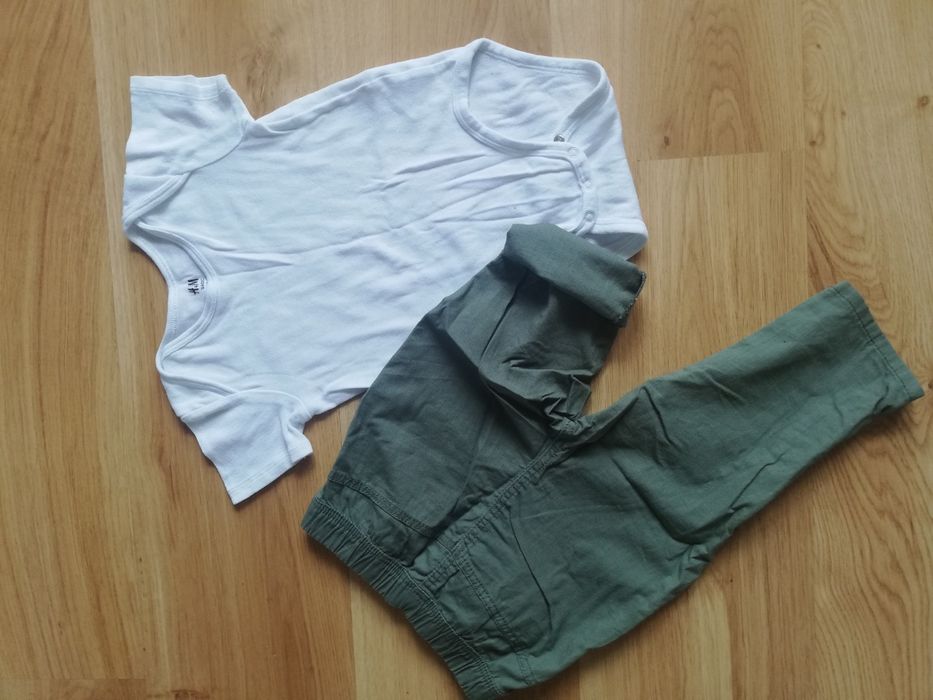 Spodenki i body, komplet chłopiec h&m 86
