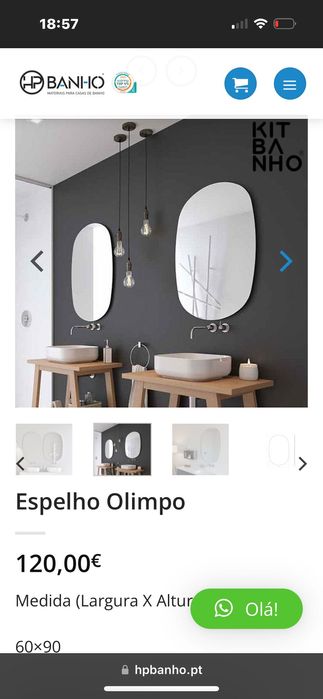 Espelho novo para casa de banho ou outro, Olimpo 90x60 Novo embalado