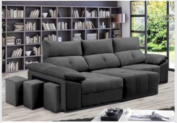 Sofá 2L + Chaise Long c/ Cama King Small (245x160cm) - Direto do Fabricante de Paços de Ferreira