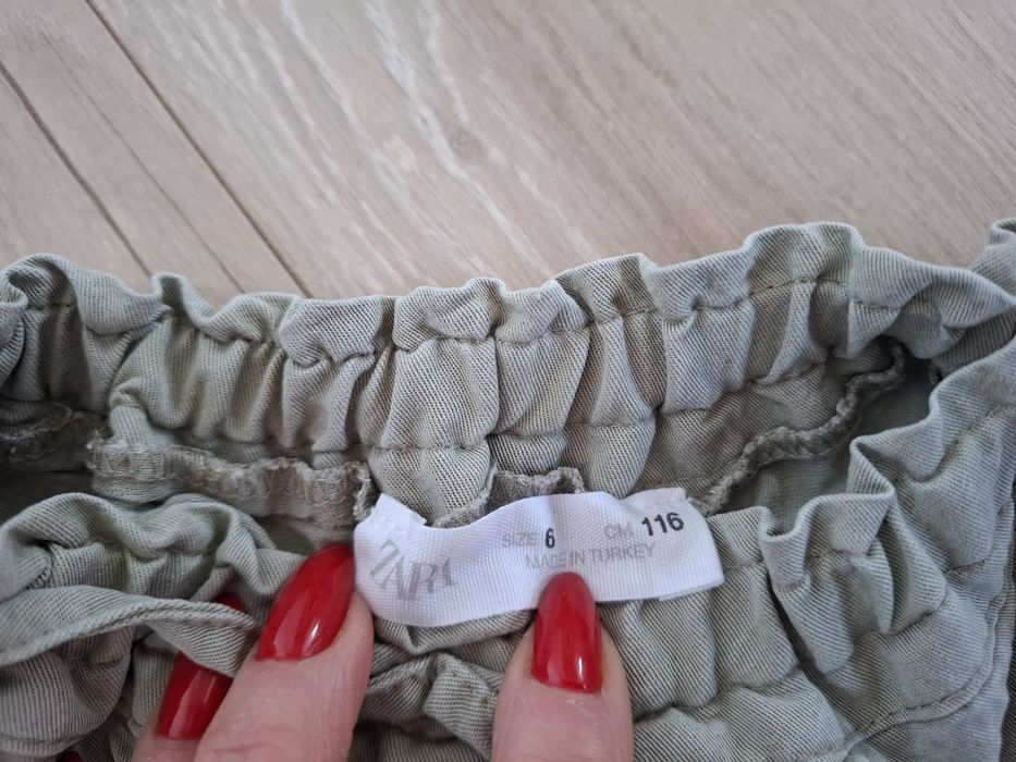 Zara 116 szerokie spodnie lyocell cargo  kieszenie bojówki