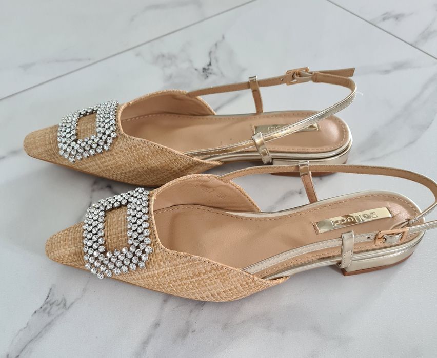 Baleriny sandały bez pięty 36