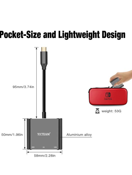 Stacja dokująca do TV HDMI 4K Nintendo OLED USB C