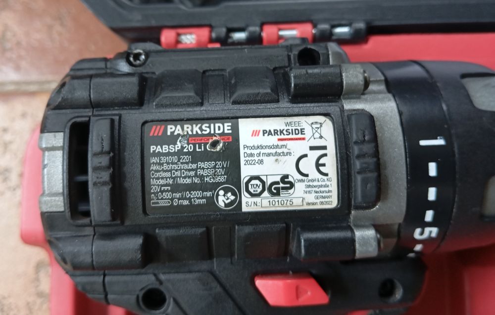 Aparafusadora Parkside Performance 20V 60Nm com bateria Smart 4Ah