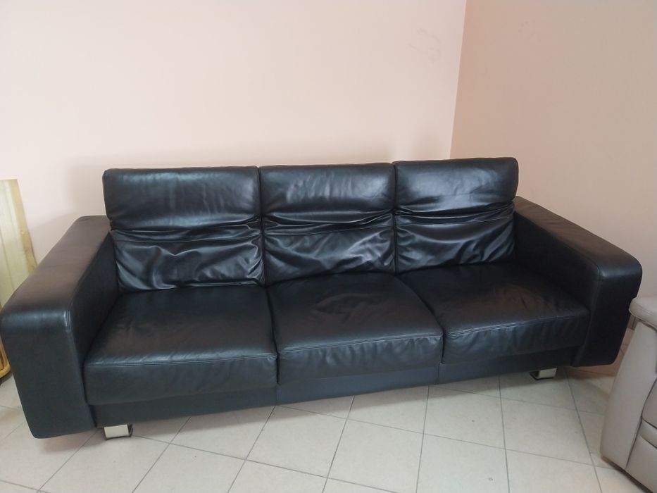 Диван шкіра чорний 2.35м